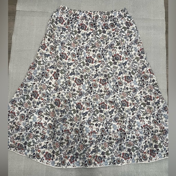 Della Spiga Dresses & Skirts - [L]Della Spiga Floral Print Tiered Cotton Skirt
